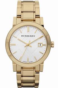 Burberry Men's BU9003 Large Check Goldtone Stainless Steel Bracelet Watch